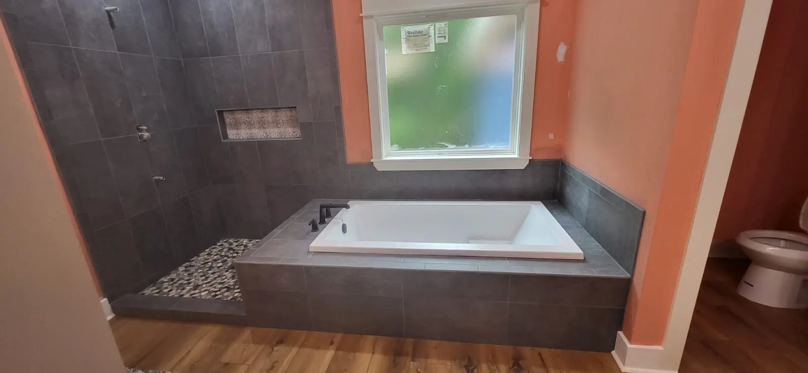 Double vanity bathroom cabinets with quartz countertop in Hattiesburg, MS